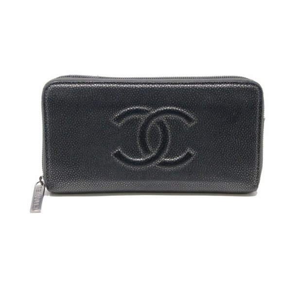 Chanel Caviar Long Large Quilted CC Zip Wallet CC-1104P-0007 - Picture 1 of 9